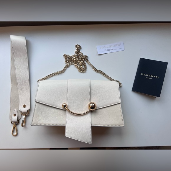 Strathberry mini crescent shoulder bag vanilla/diamond - Picture 3 of 9